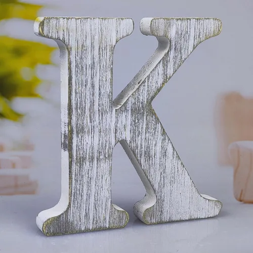 Vista 19 de Letras de madera rústica sin terminar de 8 pulgadas para decoración de pared, letras decorativas de pie en rodajas, decoración de tablero