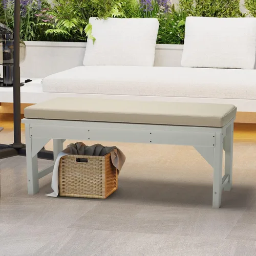 Vista 2 de WestinTrends Solace - Cojín para asiento de banco de patio al aire libre, resistente al agua, 39 x 18, beige