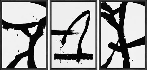 Vista 145 de SIGNWIN Lienzo enmarcado para pared, juego de arte abstracto de serenidad costera, ilustraciones abstractas junto al mar, arte moderno, decorativo