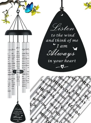 Vista 18 de Regalos de duelo conmemorativos de simpatía para la pérdida de papá, padre, Campanas de viento conmemorativas de simpatía para la pérdida de padre