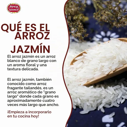 Vista 3 de Puro arroz Jasmine de Tailandia Spicy World, bolsa de 10 libras