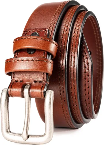 Vista 7 de WOLFANT Thicken Full Grain Leather Belt,100% Italian Real Solid Leather Negro