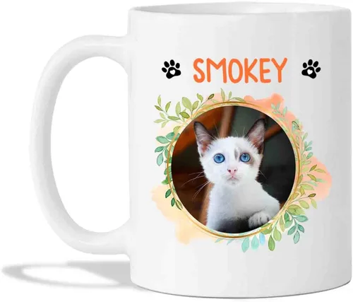 Vista 12 de Taza de café personalizada con foto de gato, taza de café para amantes de los gatos con nombre, con texto en inglés "It's Too Peopley Outside Cat