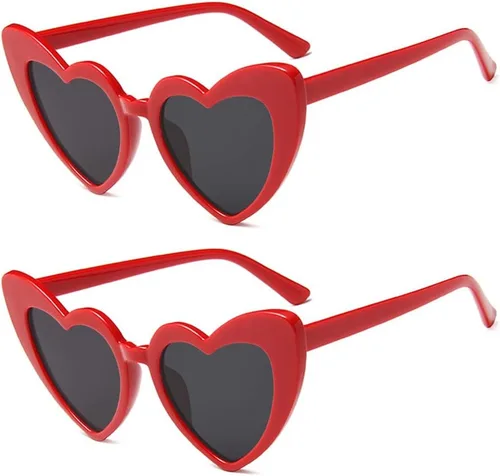Vista 7 de Gafas de sol en forma de corazón para mujer, estilo ojo de gato, estilo retro 2 negro