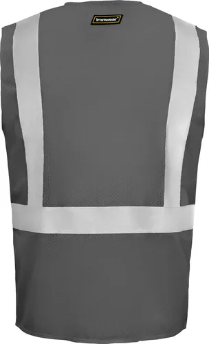 Vista 2 de Ironwear 1284 Class 2 Polyester Safety Vest w/Zipper & Radio Clips