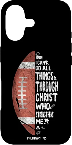 Vista 32 de iPhone 13 I can do all things through Christ Philippians 4:13 - Funda de fútbol