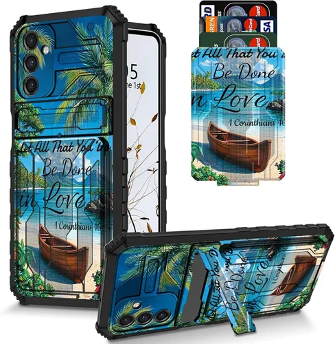 Vista 92 de Funda para Galaxy S21 FE 5G 2022 con soporte, funda de doble capa de policarbonato duro de TPU suave, estampado de vaca, estampado animal