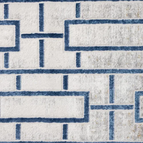 Vista 8 de Abani Atlas - Alfombra rectangular de 4 x 6 pies, color azul/gris, duradera, no desprende pelusa, fácil de limpiar