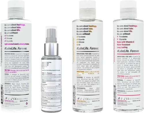 Vista 2 de LubeLife Staycation Combinación de masaje y lubricante 2 en 1, espray de retardo de control climax de 2 onzas líquidas, a base de agua, 8 onzas
