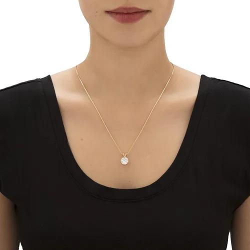 Vista 3 de PalmBeach Jewelry - Colgante solitario de plata de ley 925 chapada en oro amarillo o platino de 14 quilates (0.374in) con cadena de 18 pulgadas
