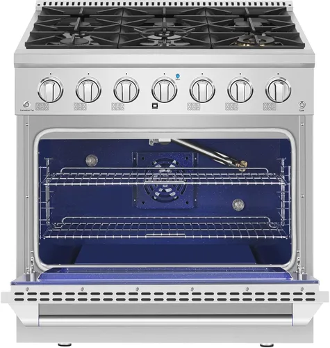 Vista 5 de Empava Cocina de gas de horno individual deslizante de estilo profesional de 30 pulgadas y 4.2 pies cúbicos con 4 quemadores sellados ultra altos