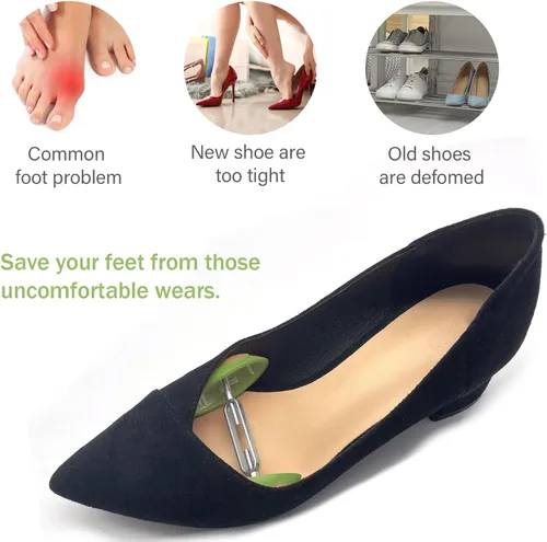 Vista 5 de 1 par de mini camillas de zapatos para mujer con pies anchos