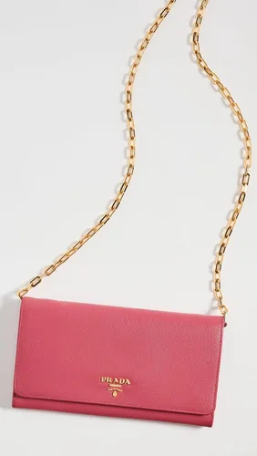 Vista 2 de Shopbop Archive Cartera Prada con cadena para mujer, Saffiano, Rosado