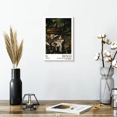 Vista 2 de Hieronymus Bosch - Arte de pared con texto en inglés "The Garden Of Earthly Delights" (El jardín de las delicias terrenales) para pared, póster