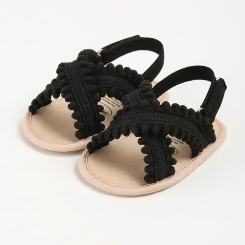 Vista 7 de SOFMUO Sandalias para bebés y niñas, suela suave de primera calidad, para interiores, planas, para recién nacidos, ligeras, cómodas, zapatos