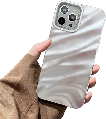 Vista 10 de Funda de teléfono con patrón de ondas de agua compatible con iPhone 14 Plus/15 Plus, bonita funda de lujo con forma de onda para mujeres y hombres