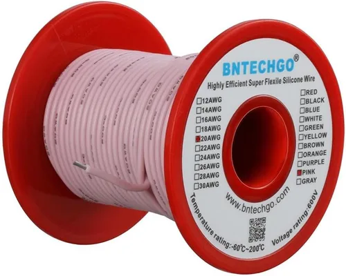 Vista 24 de BNTECHGO - Kit de cables de silicona de 7 colores calibre 20, cada uno de 25 pies de largo, cables de cobre estañado trenzados y flexibles