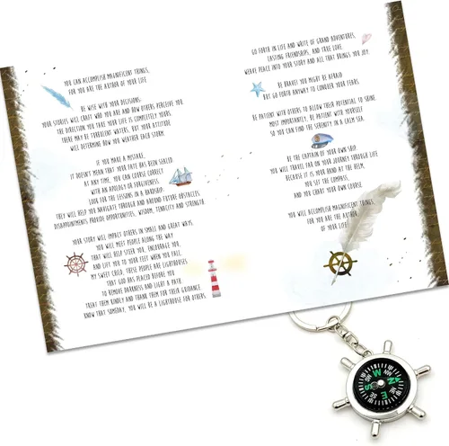 Vista 2 de Smiling Wisdom - Old World - Tarjeta de felicitación y recuerdo con texto en inglés «You Are The Author of Your Life»
