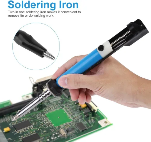 Vista 3 de Fdit 30W 2 en 1 Función Soldador Eléctrico Succión Estaño Desoldar Herramienta de Soldadura Pluma de Hierro Herramienta de Reparación de Soldadura