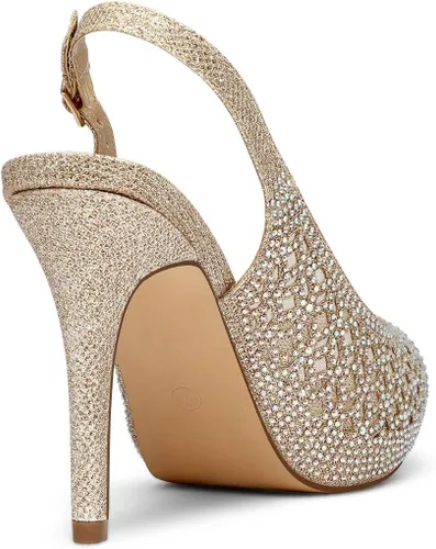 Vista 4 de DREAM PAIRS Zapatos de tacón alto con plataforma para mujer, con diamantes de imitación