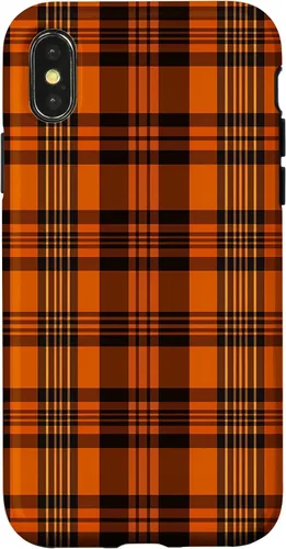 Vista 5 de iPhone 13 Pro Fall Plaid Halloween Naranja y Negro Acción de Gracias Otoño Case