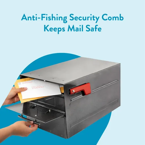Vista 8 de Architectural Mailboxes Oasis® Eclipse™ Buzón Seguro con Cerradura Aprobado por USPS, Resistente, Anti-Robo de Acero Montado en Poste para Exterior