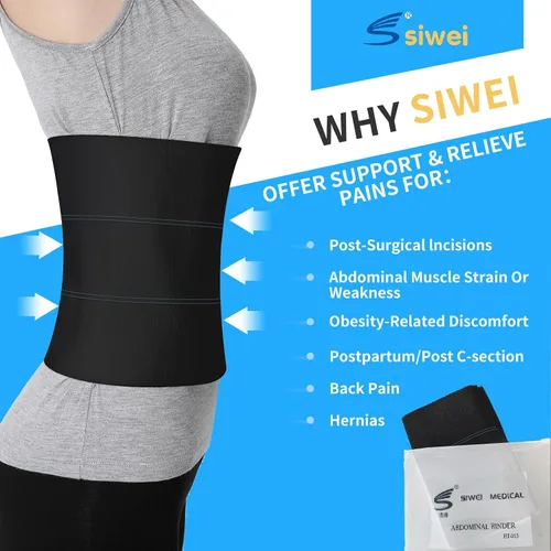 Vista 3 de S Faja abdominal poscirugía – Banda elástica para la cintura para apoyo estomacal y compresión, bariátrica, abdominoplastia Faja abdominal