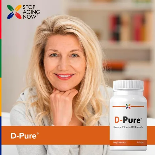 Vista 6 de Stop Aging Now - Cápsulas blandas de suplemento de vitamina D3 D-Pure (5000 UI) - 90