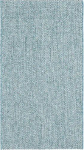 Vista 2 de Safavieh Colección Courtyard CY8022 Alfombra, 2 pies x 3 pulgadas x 5 pies, aguamarina y gris, impermeable, fácil de limpiar, sin pelusa