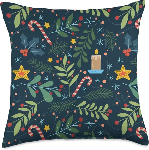 Vista 4 de Sailor Nostalgia Gifts Almohada de diseño de patrón navideño, 16 x 16 pulgadas, multicolor