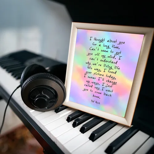 Vista 4 de Cartel de arte de pared con letras de canciones de Kid Rock & Sheryl Crow-Picture - Cartel de música rock de 8 x 10 pulgadas, listo para enmarcar.