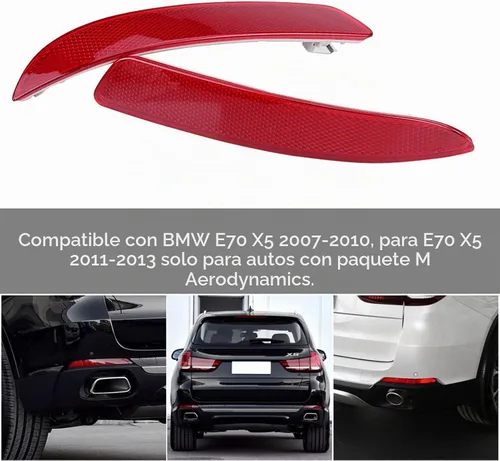 Vista 2 de Para BMW X5 E70 Reflector de parachoques trasero 2009 2008 2010 Bmw X5 Reflector trasero izquierdo y derecho pintado reflector trasero conjunto