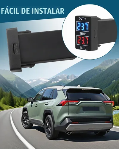 Vista 6 de Termómetro de Temperatura de Coche de Pantalla Dual Interna y Externa Compatible con Toyota Sequoia Tundra Tacoma 4Runner RAV4 Corolla, etc.