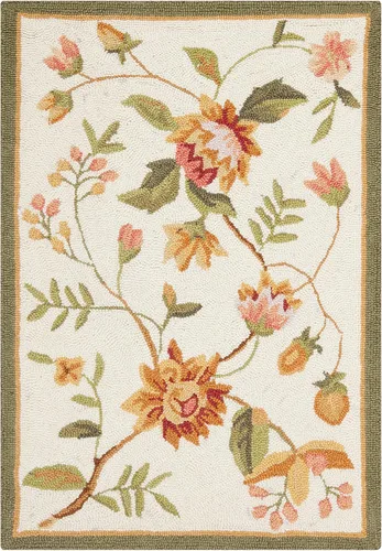 Vista 24 de SAFAVIEH Chelsea Collection - Alfombra decorativa de 1 pies 8 pulgadas x 2 pies 6 pulgadas, color negro, lana de campo francesa enganchada a mano