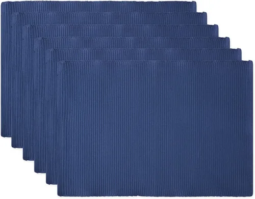 Vista 12 de DII - Juego de manteles individuales (100% algodón, acanalado) para uso diario, 13x19, Aqua, 6 piezas