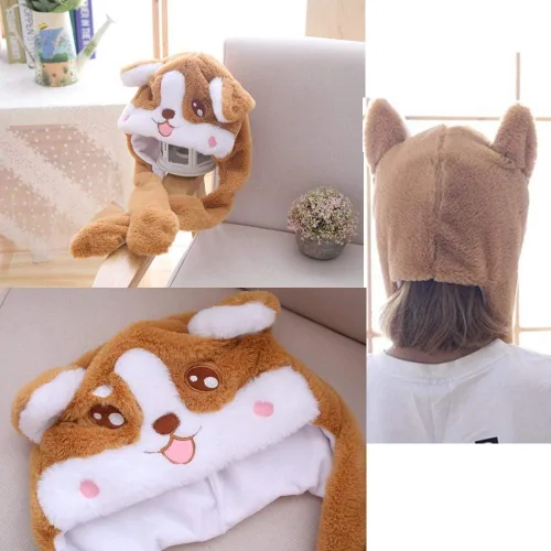 Vista 6 de Sombrero de animal Oído en movimiento Salto Sombrero Pop Up Orejas Sombrero de Felpa Divertido Lindo Diadema para Mujeres Niñas