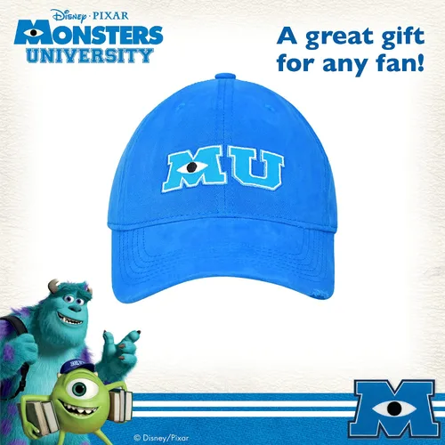 Vista 6 de Disney Pixar Monsters Inc Monsters University Gorra de béisbol ajustable color azul Azul