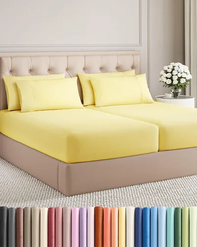 Vista 62 de Juego de sábanas Twin de 4 piezas - Cómodo, transpirable y refrescante - Juego de ropa de cama de lujo de hotel ultrasuave con bolsillos profundos