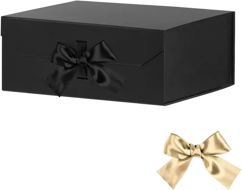 Vista 9 de GoooodGift Caja de regalo negra para regalos de 10 x 7.3 x 3.5 pulgadas, caja decorativa con cinta, caja de regalo vacía con tapa cierre magnético