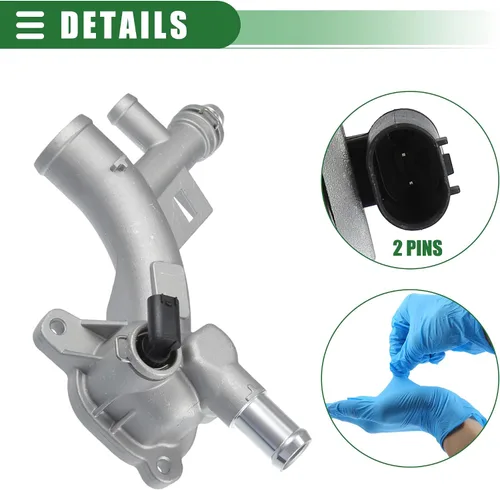 Vista 5 de Motoforti Salida de agua para carcasa del refrigerante del motor con manguera, para Chevrolet Cruze 2011-2016, aleación de aluminio, 25193922