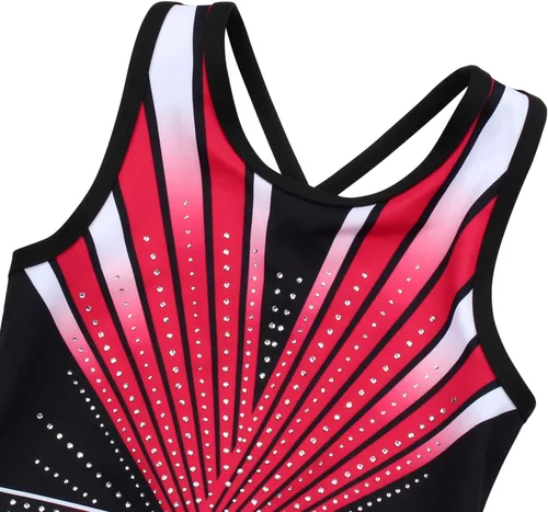 Vista 7 de MODAFANS Leotardos de gimnasia para niñas brillantes para bailar ballet, pantalones cortos con espalda cruzada