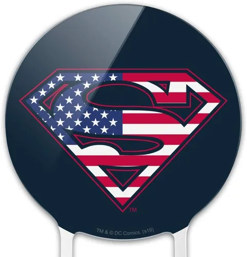 Vista 3 de Acrílico Superman USA Bandera Americana Escudo Logo Decoración de Fiesta para Boda Aniversario Cumpleaños Graduación