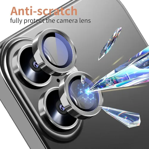 Vista 6 de Paquete de 2X2 Protector de Lente de Cámara para iPhone 17, iPhone 16 Plus/ 16 Protector de Pantalla de Lente de Vidrio Templado Cubierta de Cámara