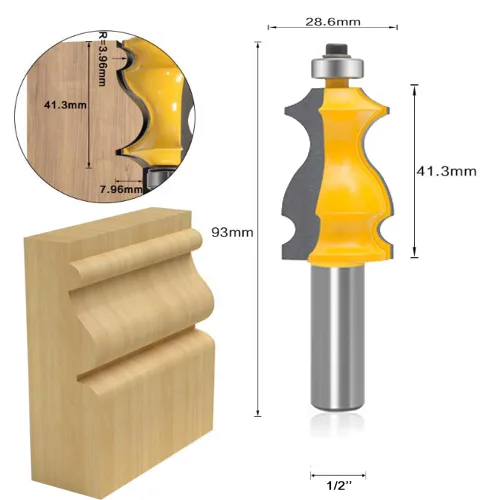 Vista 2 de LEATBUY 1/2 Inch Shank Router Bit Set 5 PC for Cabinet Door Edge Bits (KY1) Panel Cabinet Door Rail and Stile Router Bits Sets Woodworking Wood