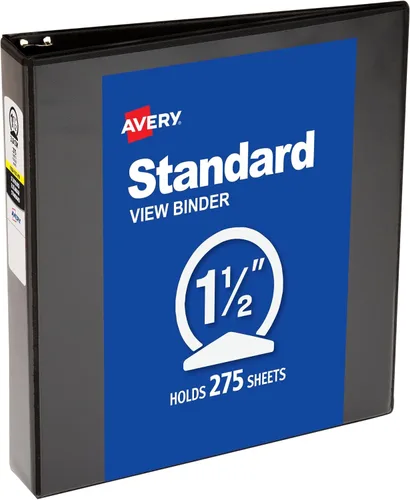 Vista 7 de Carpeta básica con aro, por Avery, Negro 1.5 pulgadas