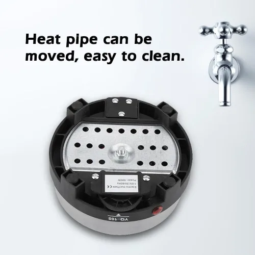 Vista 4 de Nikou Mini estufa portátil, placa caliente eléctrica pequeña de 500W, estufa de quemador caliente