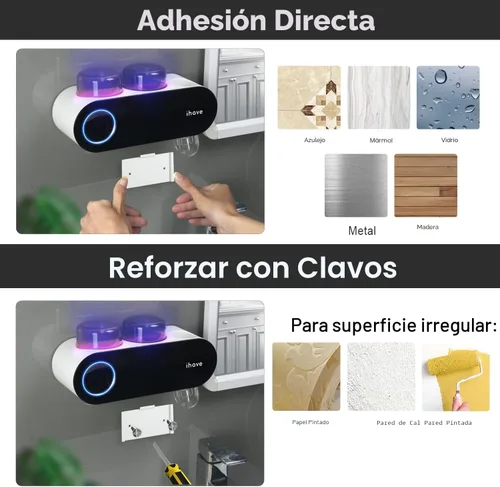 Vista 5 de iHave Portacepillos de dientes para baños, desinfectante y soporte para cepillos de dientes UV, accesorios de baño inteligentes para el hogar, 2