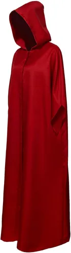 Vista 5 de PartyEver Handmaid - Disfraz de cosplay para mujer, vestido de capa roja, traje de fiesta de Halloween