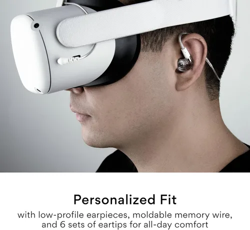 Vista 6 de MEE audio Auriculares intrauditivos M6 VR para juegos con cable corto para Oculus Quest 2 y otros auriculares VR + cable de micrófono para PS5