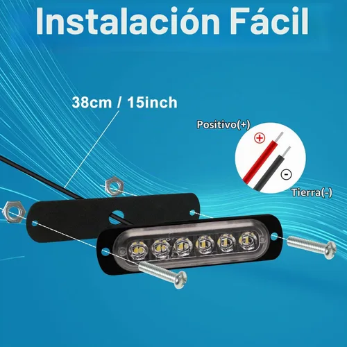 Vista 5 de 12V 24V Luz LED Blanca delgada de 6LEDs impermeable para UTV, camión, RV, cúpula, escalón, debajo del salpicadero, cama del camión, maletero